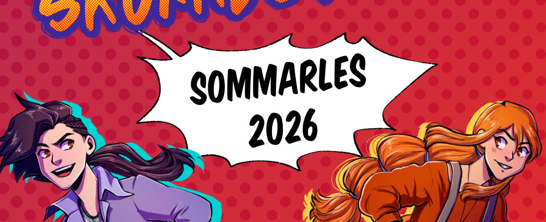 "Farlege skurkestrekar" Sommarles 2026. Astrid og Asbjørn teikna av illustratør Cha Sandmæl.